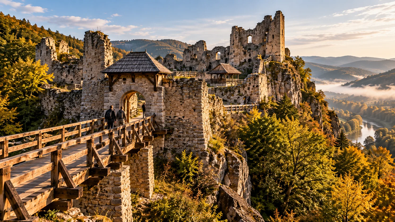 Po 300 rokoch sa na hrad Hrušov vracia drevený most. Dobrovoľníci obnovili historický vstup